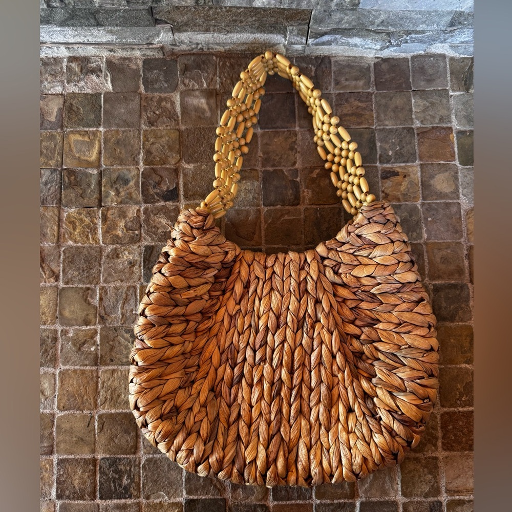 Handcrafted Tan Woven Bag - Picture 3 of 7